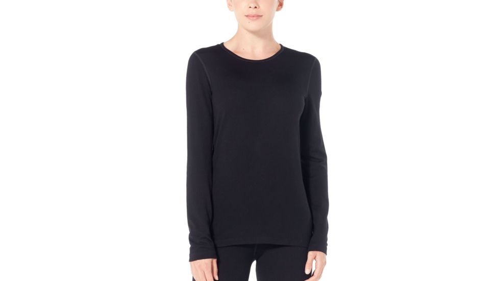 Icebreaker 260 Tech Long Sleeve Crewe - Womens, Black, Extra Small, 104387001XS