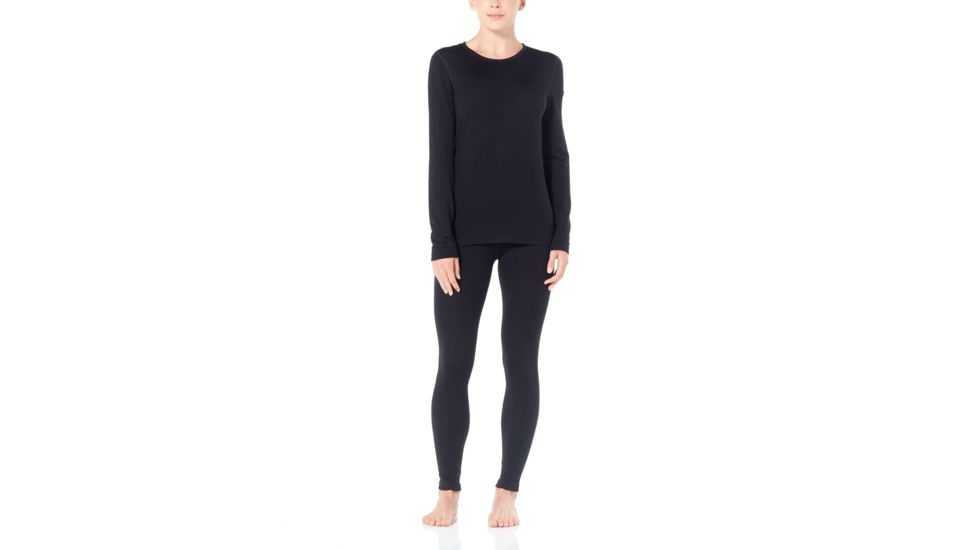 Icebreaker 260 Tech Long Sleeve Crewe - Womens, Black, Extra Small, 104387001XS