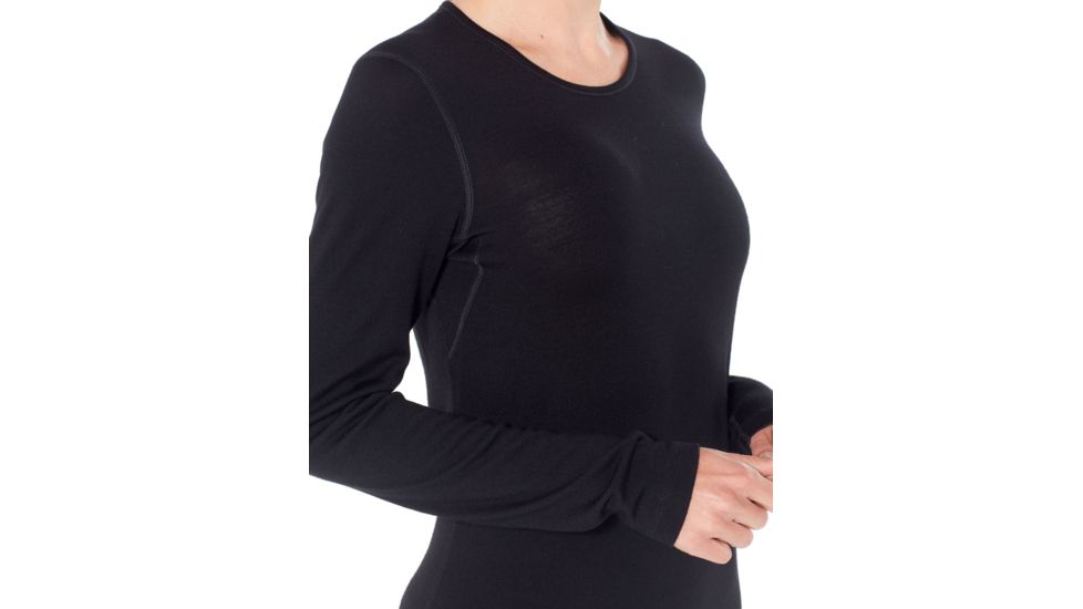 Icebreaker 260 Tech Long Sleeve Crewe - Womens, Black, Extra Small, 104387001XS
