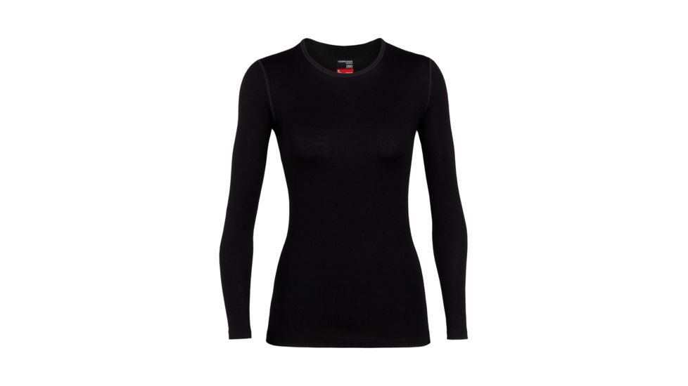Icebreaker 260 Tech Long Sleeve Crewe - Womens, Black, Extra Small, 104387001XS