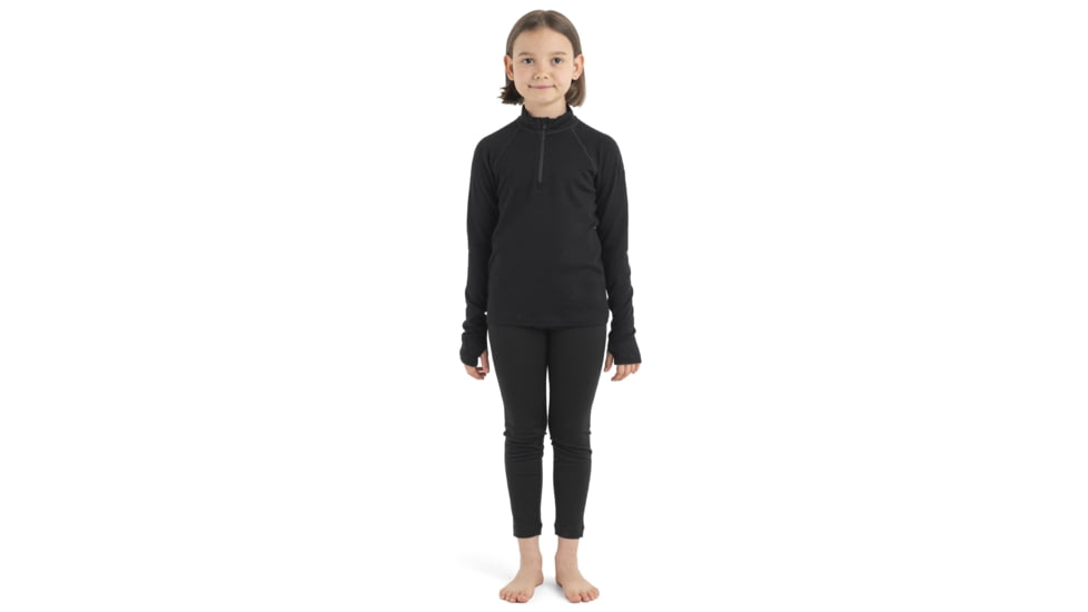 Icebreaker 260 Tech Long Sleeve Half Zip Thermal Top - Kids, Black, 3US, IB1044990013