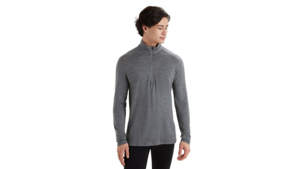 Icebreaker 260 Tech Long Sleeve Half Zip Thermal Top - Mens, Gritstone Heather, 2XL, IB104372013XXL