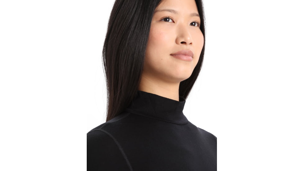 Icebreaker 260 Tech Long Sleeve Turtleneck Thermal Top - Womens, Black, Extra Small, IB0A56IF001XS