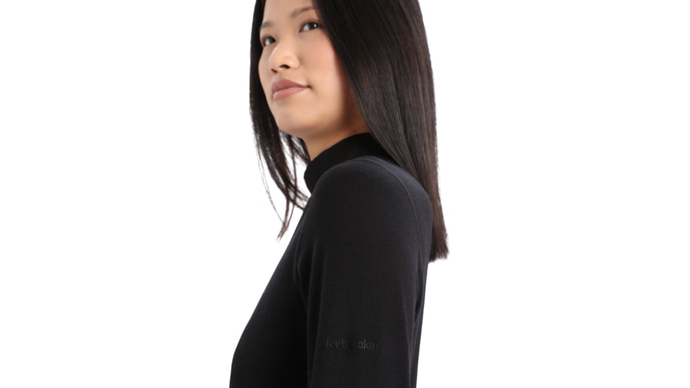 Icebreaker 260 Tech Long Sleeve Turtleneck Thermal Top - Womens, Black, Extra Small, IB0A56IF001XS