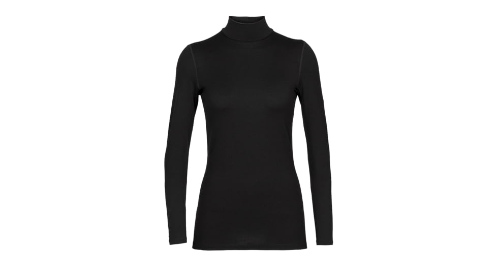 Icebreaker 260 Tech Long Sleeve Turtleneck Thermal Top - Womens, Black, Extra Small, IB0A56IF001XS