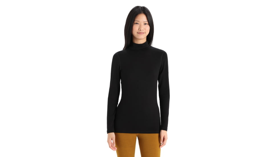 Icebreaker 260 Tech Long Sleeve Turtleneck Thermal Top - Womens, Black, Extra Small, IB0A56IF001XS