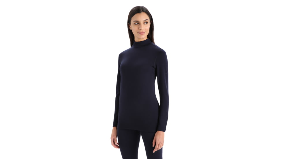 Icebreaker 260 Tech Long Sleeve Turtleneck Thermal Top - Womens, Midnight Navy, Extra Large, IB0A56IF401XL