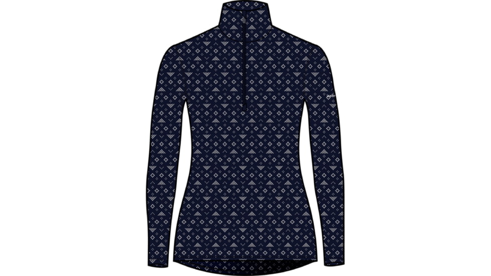 Icebreaker 260 Vertex Long Sleeve Half Zip First Snow Thermal Top - Women's, Midnight Navy/Snow/J, Large, IB0A56V3259L