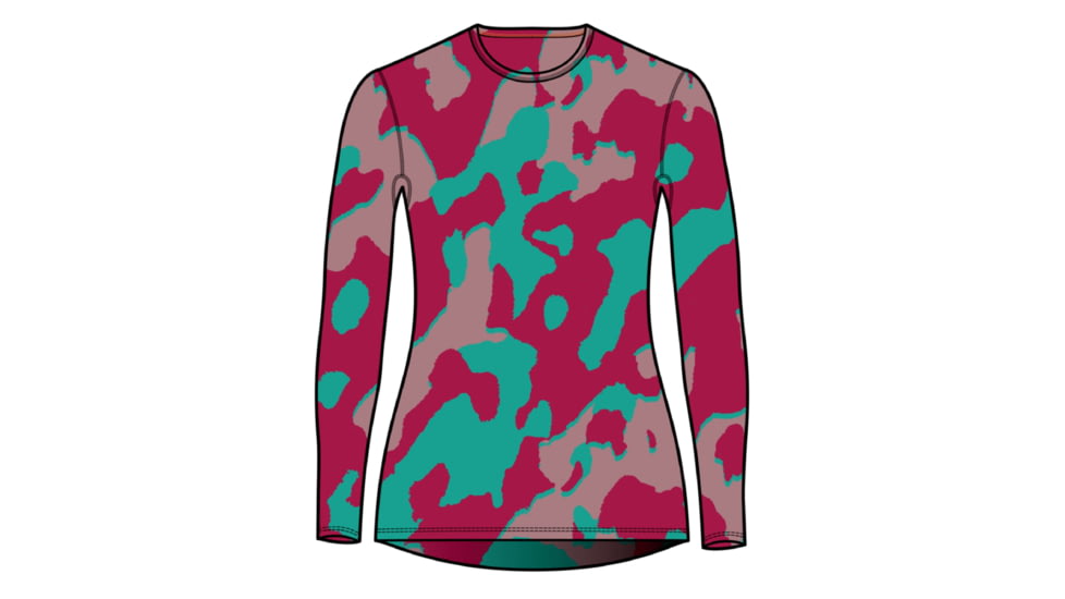 Icebreaker 260 Vertex Long Sleeve Natural Shades Crewe Top - Women's, Electrpnk/Crystal/Flxgren/J, Extra Small, IB0A56UP983XS