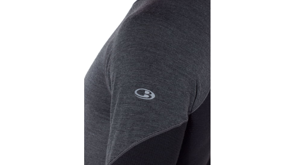 Icebreaker 260 Zone Long Sleeve Crewe - Mens, Jet HTHR/Black, Large, 104360A01L