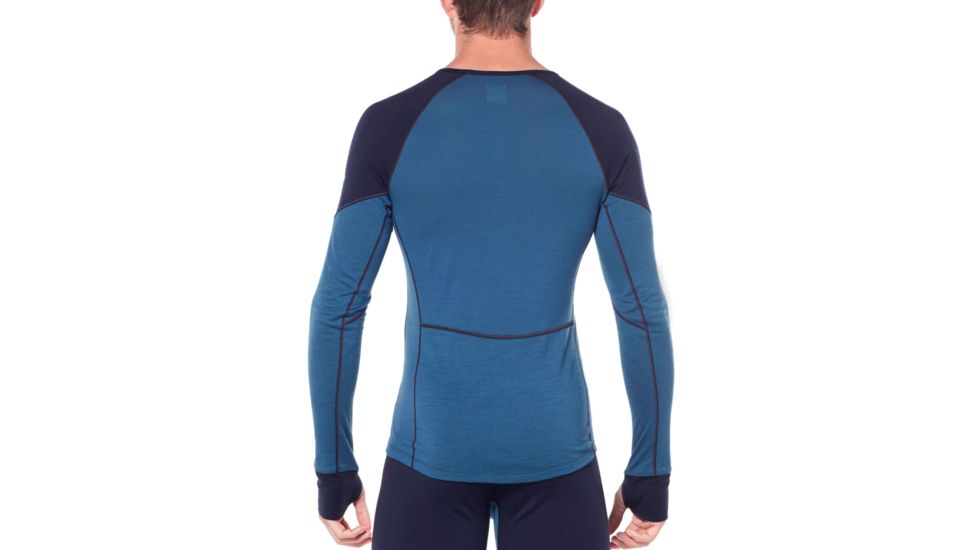 Icebreaker 260 Zone Long Sleeve Crewe - Mens, Midnight Navy/SURF, Extra Large, 104360B04XL