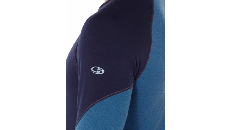 Icebreaker 260 Zone Long Sleeve Crewe - Mens, Midnight Navy/SURF, Extra Large, 104360B04XL