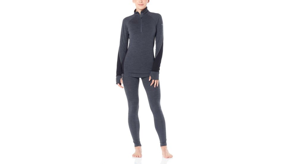 Icebreaker 260 Zone Long Sleeve Half Zip, Jet Hthr/Black/Snow, Extra Large, 104394-001-XL
