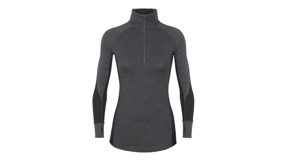 Icebreaker 260 Zone Long Sleeve Half Zip, Jet Hthr/Black/Snow, Extra Large, 104394-001-XL