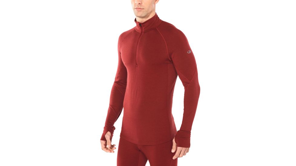 Icebreaker 260 Zone Long Sleeve Half Zip - Mens, Cabernet/CHILI RED, Small, 104361616S