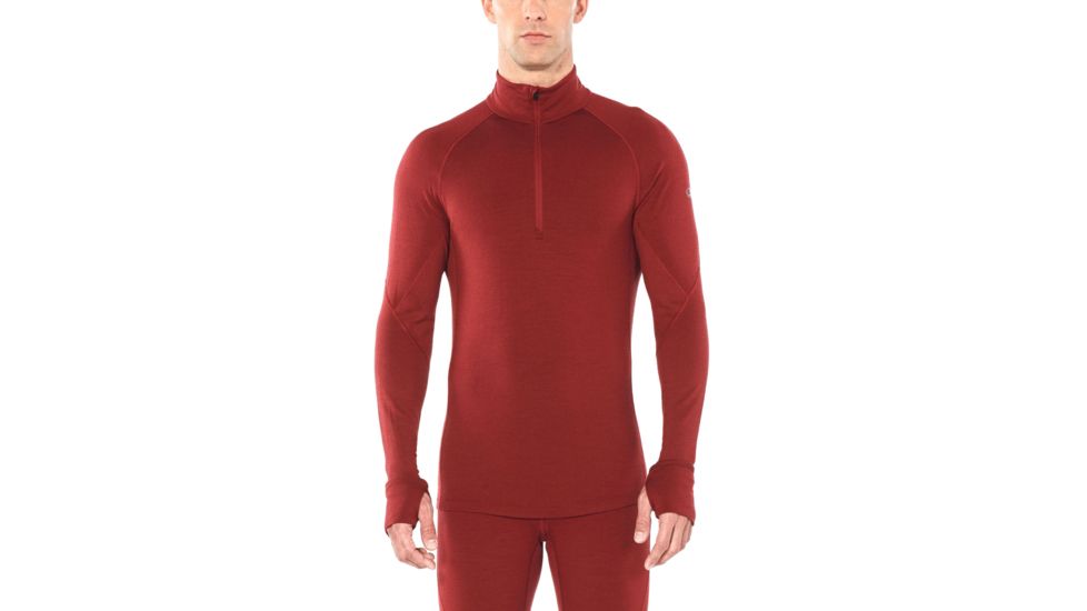Icebreaker 260 Zone Long Sleeve Half Zip - Mens, Cabernet/CHILI RED, Small, 104361616S