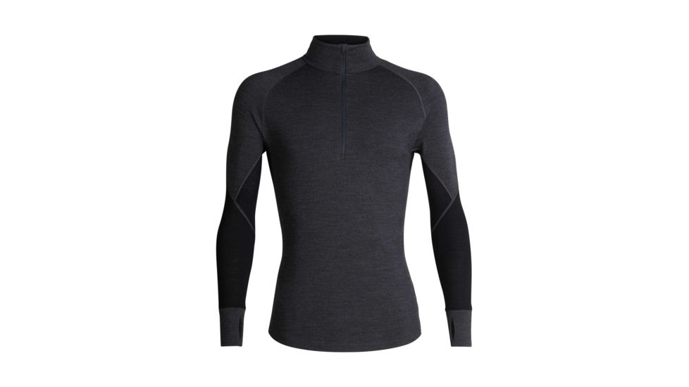 Icebreaker 260 Zone Long Sleeve Half Zip - Mens, Jet HTHR/Black, Small, 104361A01S