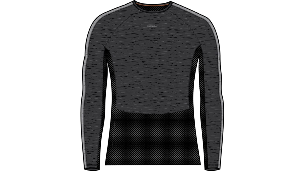 Icebreaker 260 ZoneKnit Long Sleeve Crewe Thermal Top - Men's, Jet Heather/Black/Metro Heather/Cb, Extra Large, IB0A56HH585XL