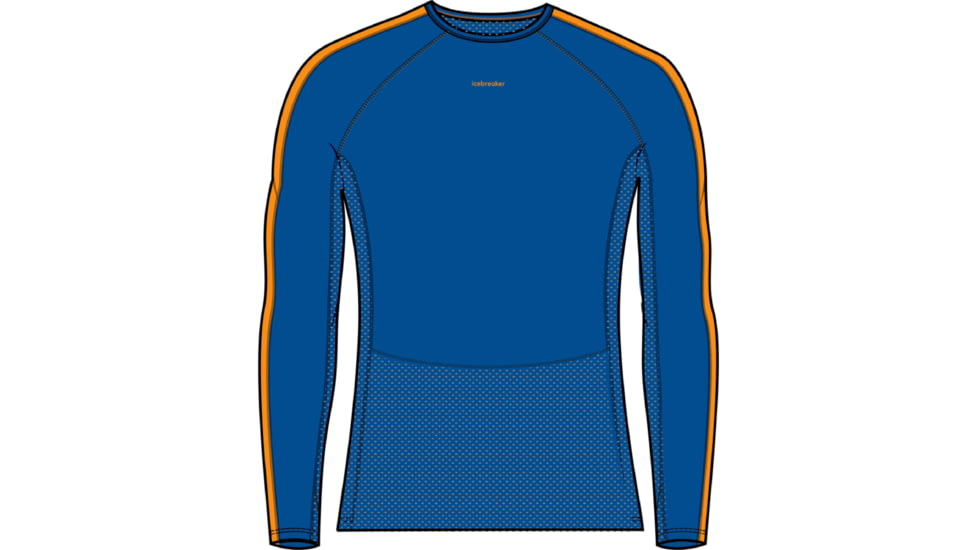 Icebreaker 260 ZoneKnit Long Sleeve Crewe Thermal Top - Men's, Lazurite/Solar/Cb, Medium, IB0A56HH876M
