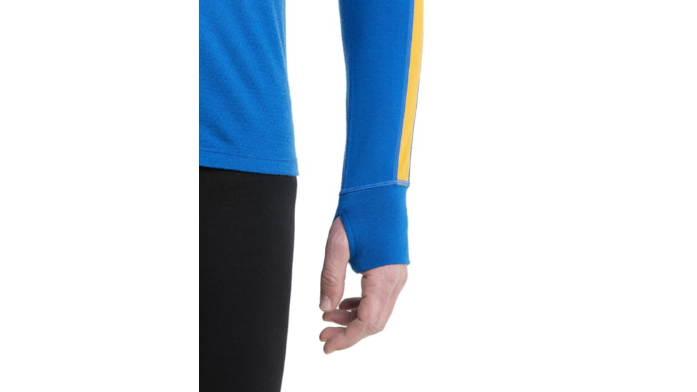 Icebreaker 260 ZoneKnit Long Sleeve Half Zip Thermal Top - Mens, Lazurite/Solar/Cb, Extra Large, IB0A56HF876XL