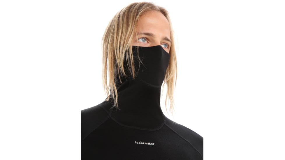 Icebreaker 300 MerinoFine Long Sleeve Roll Neck Thermal Top - Mens, Black, Medium, IB0A56KO001M