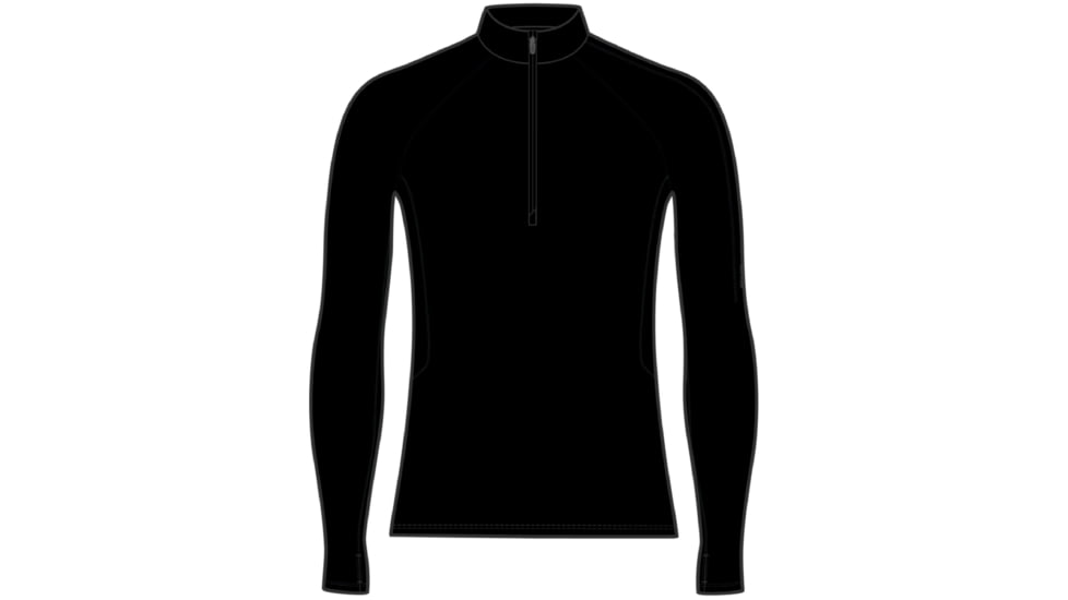 Icebreaker 300 MerinoFine Polar Long Sleeve Half Zip Thermal Top - Men's, Black, Medium, IB0A56Q9001M