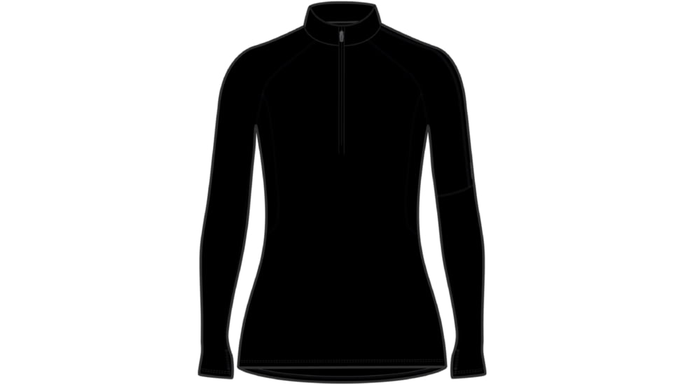Icebreaker 300 MerinoFine Polar Long Sleeve Half Zip Thermal Top - Women's, Black, Large, IB0A56SL001L