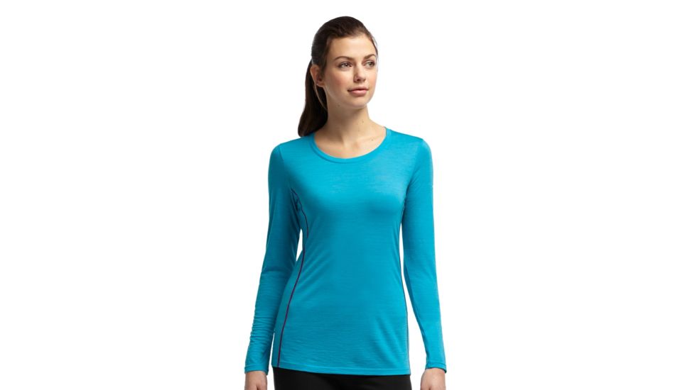 Icebreaker Aero Long Sleeve Crewe - Women's-Agean/Vivid-X-Small