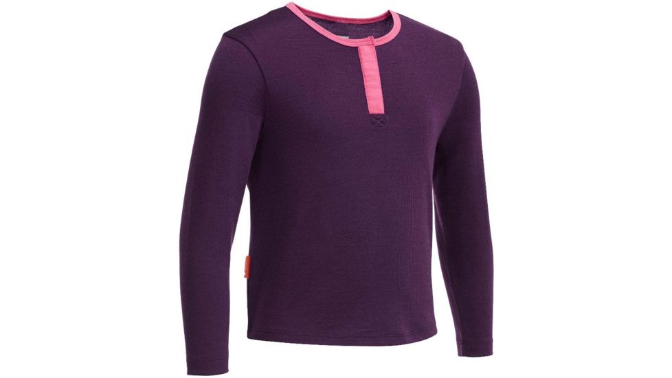 Icebreaker Amity Long Sleeve Crew - Girls-Vino/Shocking-8
