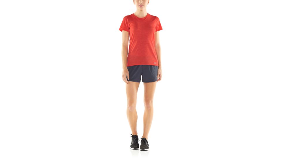 Icebreaker Amplify Short Sleeve Low Crewe - Womens, EMBER HTHR, L, 104765601L