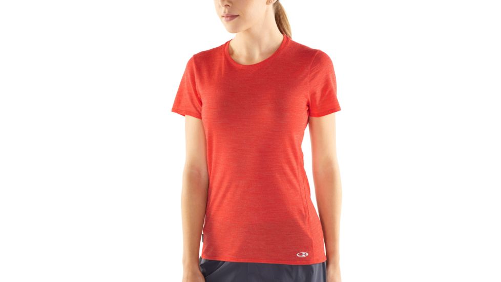 Icebreaker Amplify Short Sleeve Low Crewe - Womens, EMBER HTHR, L, 104765601L