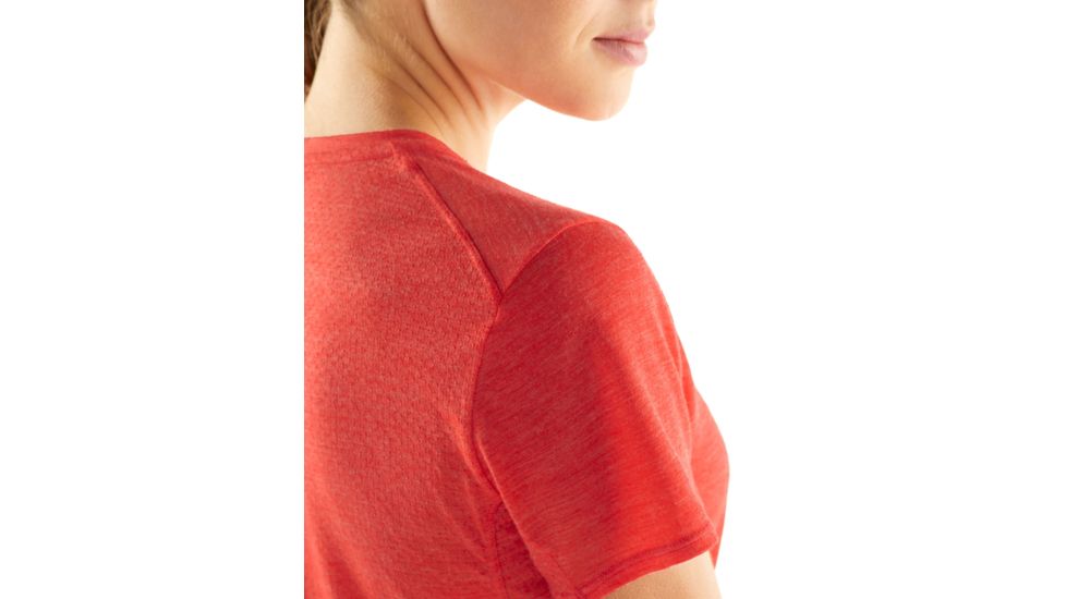 Icebreaker Amplify Short Sleeve Low Crewe - Womens, EMBER HTHR, L, 104765601L