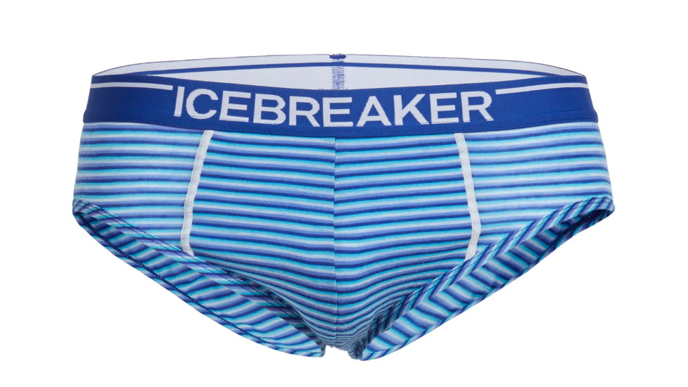 Icebreaker Anatomica Briefs - Men's-Stripe Cobalt/Capri-X-Large