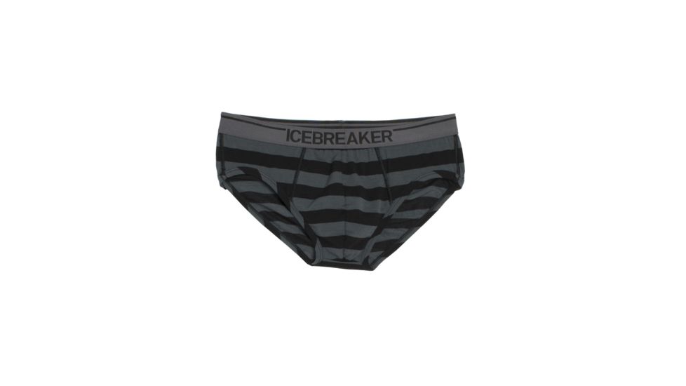 Anatomica Briefs - Mens-Stripe Black/Monsoon-Large