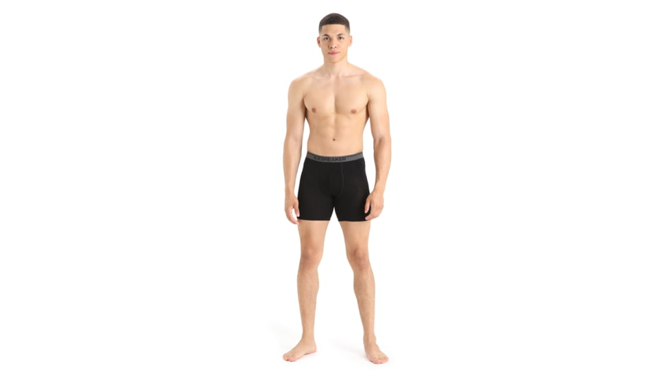 Icebreaker Anatomica Long Boxers - Mens, Black, Medium, IB103055010M