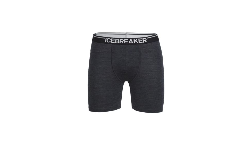Icebreaker Anatomica Long Boxers - Mens, Jet Heather/Black, Large, 103055-005-L