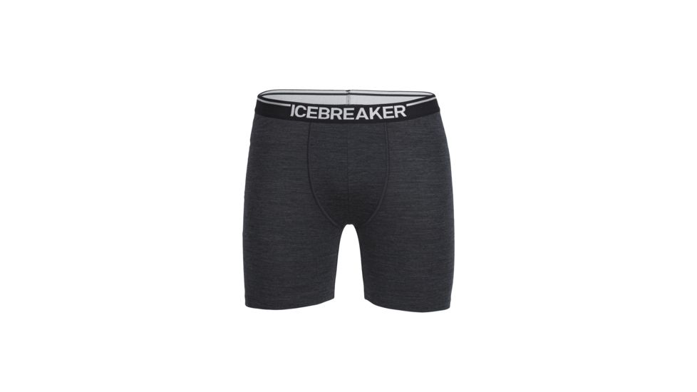 Icebreaker Anatomica Long Boxers, Mens, Jet Hthr/Black, Medium, 103055005M