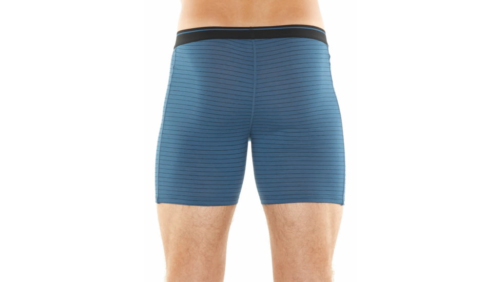 Icebreaker Anatomica Long Boxers - Mens, Thunder/Black/Stripe, M, 103055409M