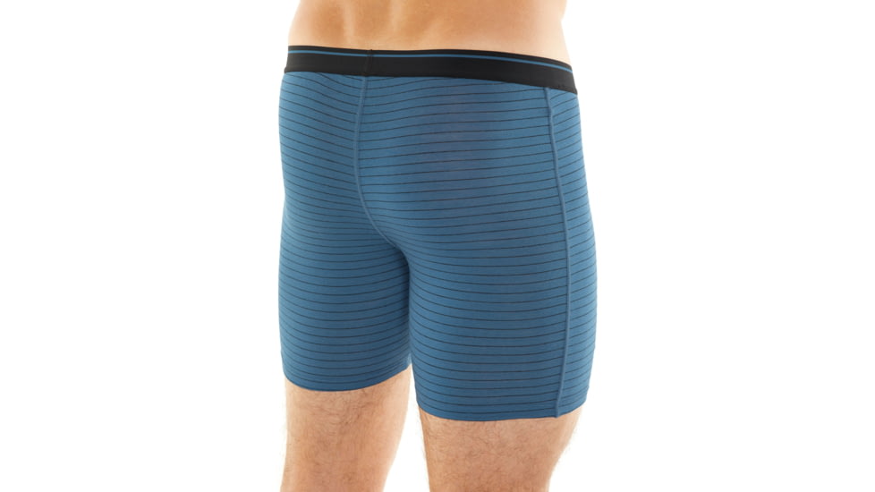 Icebreaker Anatomica Long Boxers - Mens, Thunder/Black/Stripe, M, 103055409M
