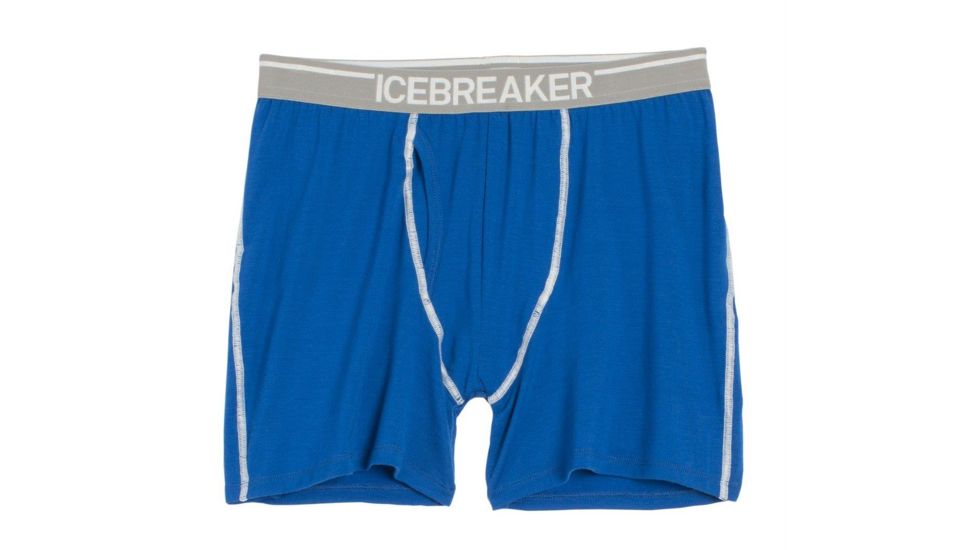 Icebreaker Anatomica Relaxed Boxer with Fly - Men's-Pelorus/White-Large