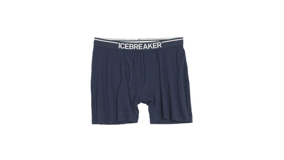 Icebreaker Anatomica Relaxed Boxer with Fly - Men's-Admiral/White-Large