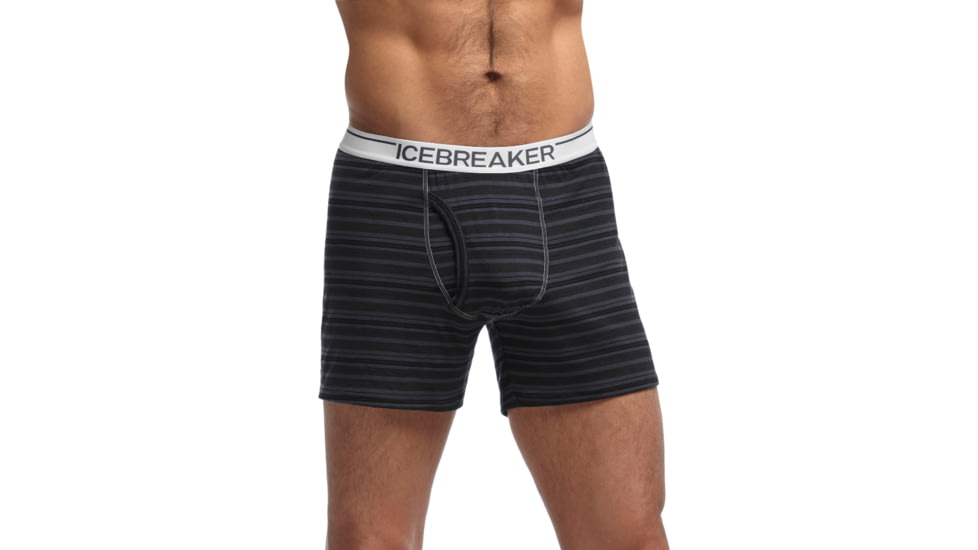 Icebreaker Anatomica Relaxed Boxer with Fly - Mens-Monsoon/White-XX-Large