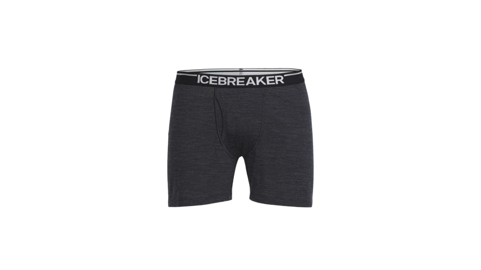 Icebreaker Anatomica Relaxed Boxers w Fly, Jet Hthr/Black, 2XL, 103052002XXL
