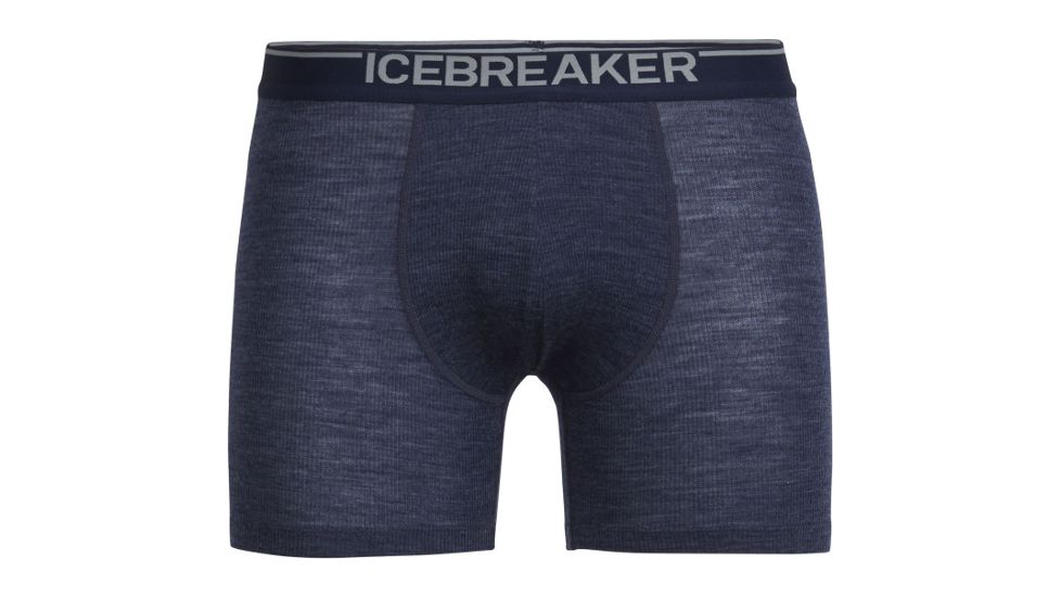 Icebreaker Anatomica Rib Boxer with Fly - Men's -Fathom Heather/Admiral-Medium