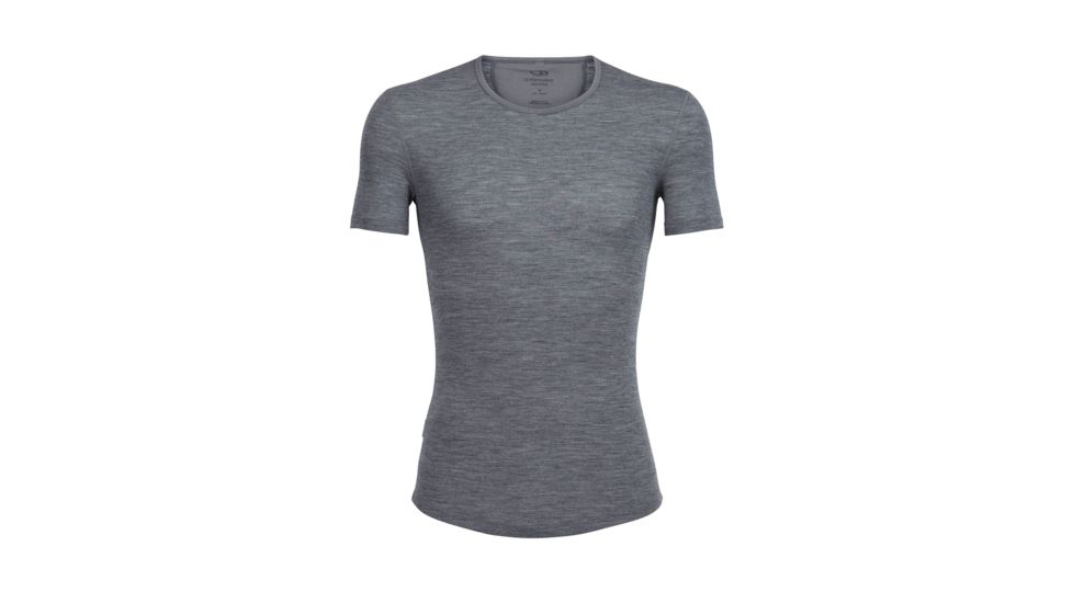 Icebreaker Anatomica Rib Short Sleeve Crewe, Gritstone Hthr, XL, 103602001XL