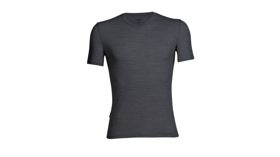 Icebreaker Anatomica Short Sleeve V - Mens, Jet Heather/Black, Extra Large, 103661-002-XL