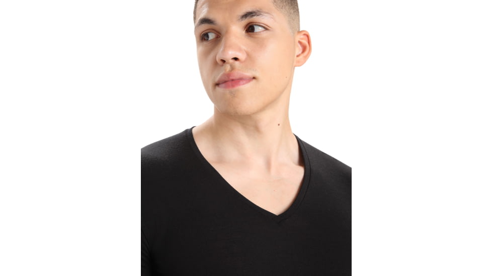Icebreaker Anatomica Short Sleeve V Neck T-Shirt - Men's, Black, Extra Small, IB103661001XS