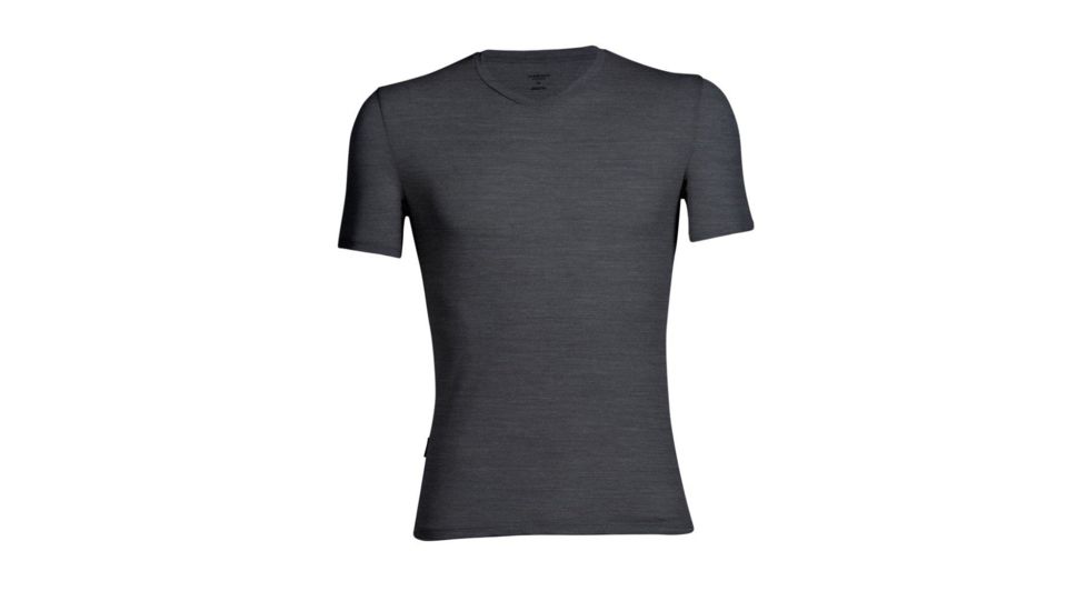 Icebreaker Anatomica Short Sleeve V Top - Men's-Jet Heather/Black-Large