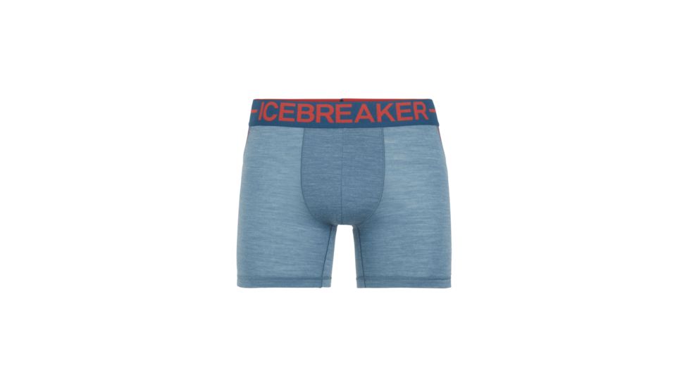 Icebreaker Anatomica Zone Boxers - Mens, Granite Blue Heather/Chili Red, Small, 104113-403-S