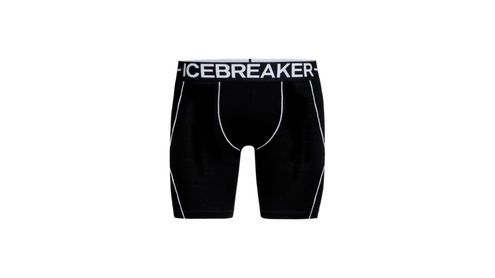 Icebreaker Anatomica Zone Long Boxers, Black/White, XL, 104114001XL